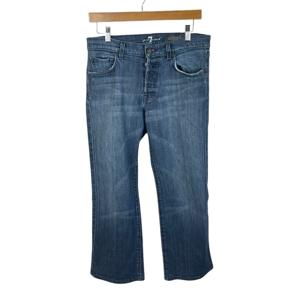 MJ158 Men’s 7 For All Mankind Medium Wash Relaxed Denim Button fly Jeans 30x28